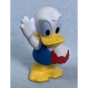 Vintage Donald Duck  w/ Beach‎ Ball Rubber Bath Toy Disney No Squeaker